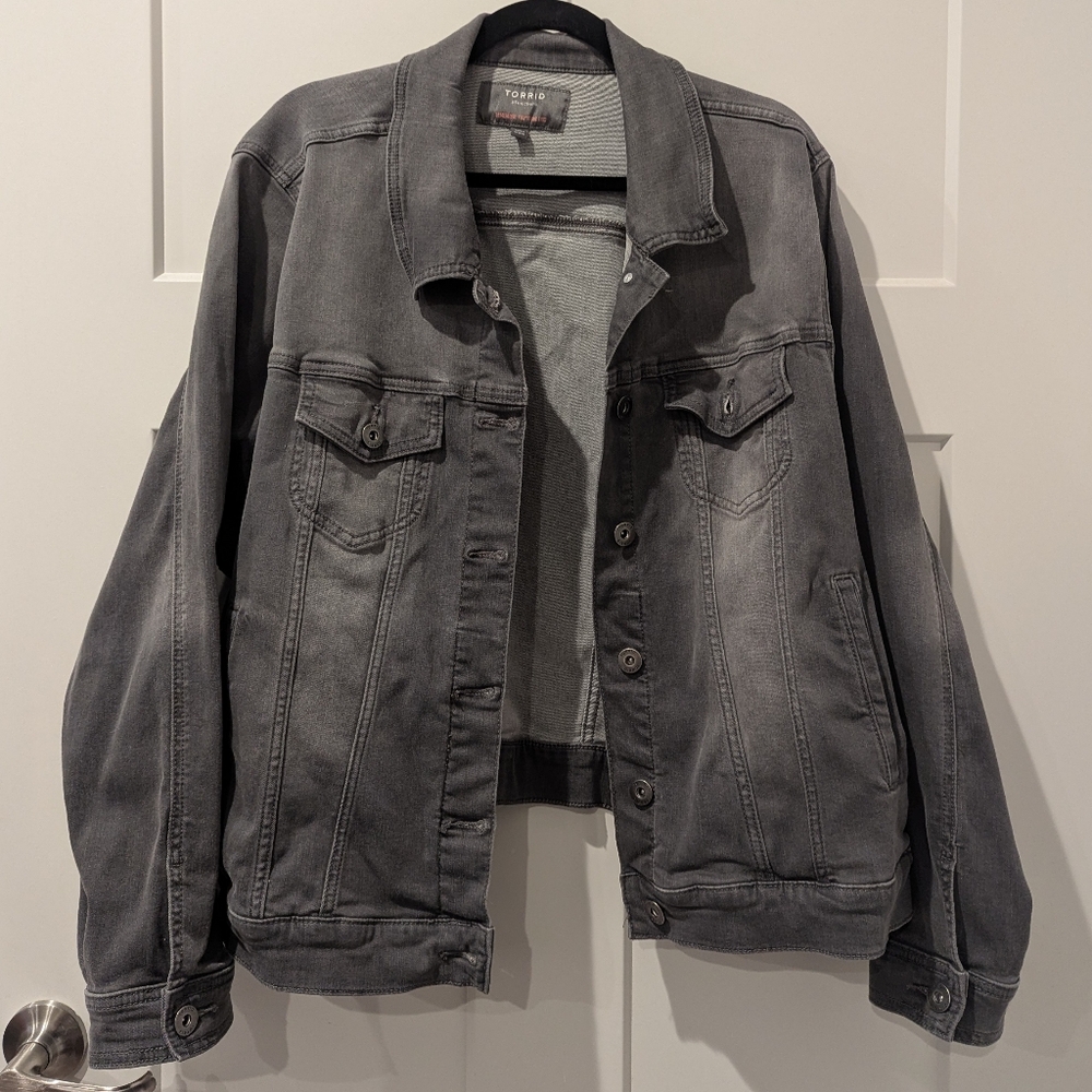 Torrid Ombre Charcoal Denim Jacket